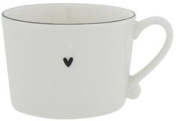 Bastion Collections Tasse, Becher HEART weiß mit kleinem schwarzen Herz 300ml