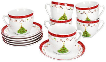 MamboCat Weihnachtstraum Kaffeetassen Untertassen 6er Set