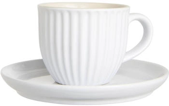 IB Laursen Espressotasse mit Untertasse MYNTE Pure Whitefür 135ml Steingut weiß