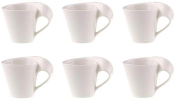 Villeroy & Boch NewWave Caff&egrave; 6er Set Espressotassen 80ml wei&szlig; Porzellan