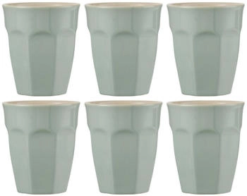 IB Laursen 6er Set Cafe Latte Becher Mynte Green Tea grün für 200ml Steingut