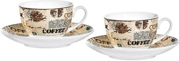 Ritzenhoff & Breker Cappuccino Crema Tassen Untertassen mehrfarbig 220 ml 4er Satz