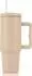 GOURMETmaxx Thermobecher mit Strohhalm Henkel 1,2l Beige