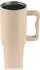 GOURMETmaxx Thermobecher mit Strohhalm Henkel 1,2l Beige