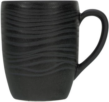 CreaTable 6er Set Kaffeebecher Lava Stone 300 ml Steinzeug Schwarz
