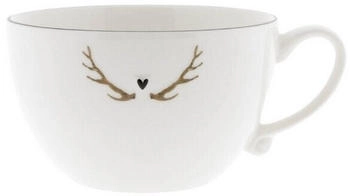 Bastion Collections Suppentasse klein DEER Geweih weiß mit Herz D. 13cm