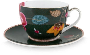 PiP Studio STUDIO Fantasy Green Cappuccino Tasse mit Untertasse 0,28l