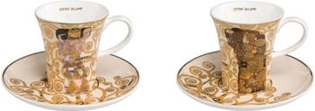 Goebel 2x Gustav Klimt Espressotassen Die Erwartung + Die Erfüllung Porzellan