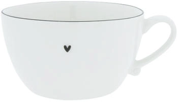 Bastion Collections Suppentasse HEART weiß mit schwarzem Herz D. 15cm für 900ml