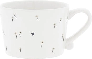 Bastion Collections Tasse Daisies Blumen weiß beige 200ml Keramik