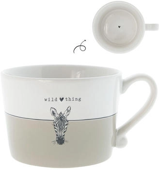 Bastion Collections Tasse, Becher WILD THING TITANE mit Zebra weiß sand 300ml