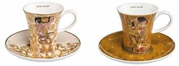 Goebel 2x Gustav Klimt Espressotassen DER KUSS + DIE ERWARTUNG konisch