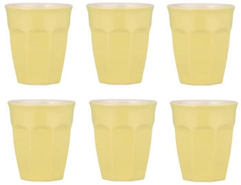 IB Laursen 6er Set Cafe Latte Becher Mynte Lemonade helles gelb 200ml Steingut