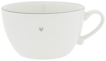 Bastion Collections Suppentasse HEART weiß mit grauem Herz D. 15cm für 900ml