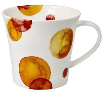 Goebel Becher, Tasse COLORI ORANGE Punkte weiß orange gelb für 350ml Porzellan