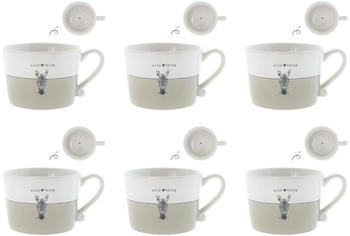 Bastion Collections Bastion Collections 6er Set Tassen, Becher WILD THING TITANE mit Zebra 300ml