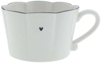 Bastion Collections Tasse, Becher RUFFLE HEART gewellt mit schwarzem Herz