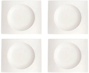 Villeroy & Boch NEW WAVE 4er Set Suppen-Untertassen weiß