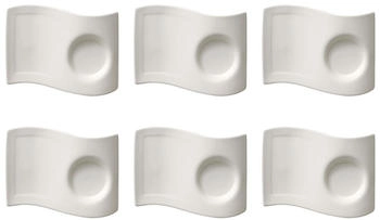 Villeroy & Boch NEW WAVE CAFFÈ 6er Set Untertassen 20x14cm weiß
