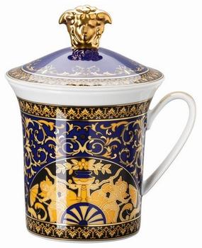 Versace Becher m.Dkl./30Y. Medusa blau