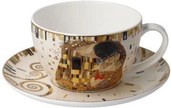 Goebel Gustav Klimt Tasse mit Untertasse Der Kuss 250ml weiß gold Porzellan