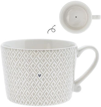 Bastion Collections Tasse, Becher CHECK TITANE Webmuster weiß beige 270ml