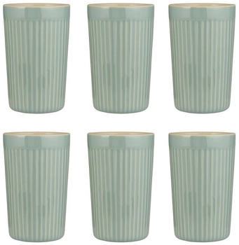 IB Laursen 6er Set Cafe Latte Becher Mynte Green Tea grün für 375ml Steingut