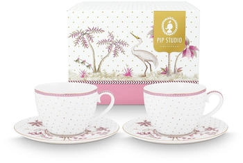 PiP Studio STUDIO Jolie Dots Gold Pink Tasse mit Untertasse 280ml Set2