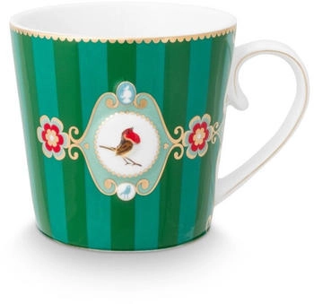 PiP Studio STUDIO Love Birds Medallion Henkelbecher Stripes grün 250ml
