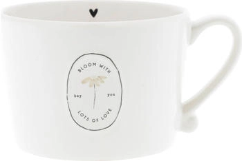 Bastion Collections Tasse, Becher bloom with lots of love weiß beige 270ml