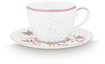 PiP Studio STUDIO Jolie Dots Gold Pink Tasse mit Untertasse 280ml