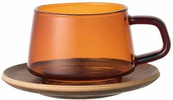 Kinto Tasse und Untertasse Sepia Amber, 270 ml