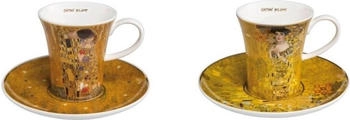 Goebel 2x Gustav Klimt Espressotassen Adele Bloch-Bauer + Der Kuss