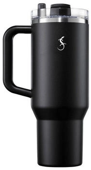 Lurch Isolier-Becher Big Cup schwarz Edelstahl Silikon B/H/T 10 x 27,5 x 15 cm, Fassungsvermögen 1,2 Liter