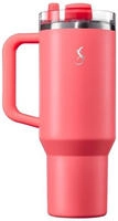 Lurch Thermobecher Big Cup, mit Henkel, pink, h&auml;lt 12 h kalt, Edelstahl