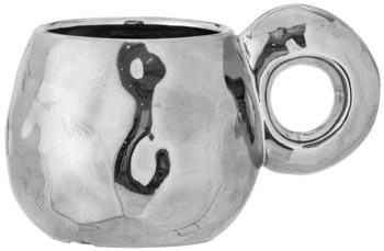 Bloomingville Tasse Shine Tasse, Silber, 300 ml, Steingut