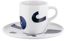 Alessi Itsumo Yunoki Espressotasse keramik blau m. Untertasse 4er Set