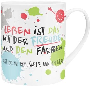 Sheepworld Porzellan Tasse mit Spruch "Leben", mehrfarbig, XL (45358)