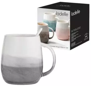 Ladelle Immerse schattiert hellgrau Becher- & Löffel-Set 12cm