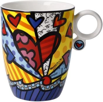 Goebel Romero Britto Kaffeebecher aus Fine Bone China A New Day Pop Art, 9,5cm x 13cm x 11cm, 66-452-83-1