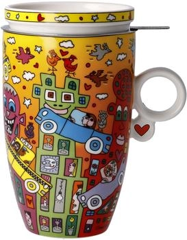 Goebel James Rizzi James Rizzi Not Getting Around the Traffic Teetasse mit Deckel und Sieb