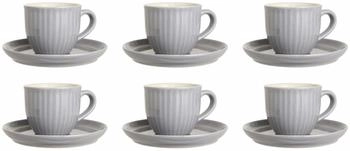 IB Laursen 6er Set Espressotassen mit Untertasse MYNTE French Grey 135ml grau