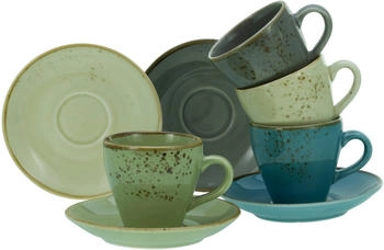 CreaTable Espressotasse Nature Collection 8tlg. Steinzeug Bunt