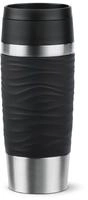 Emsa N2021200, Emsa Travel Mug Waves Thermobecher schwarz/edelstahl, 0,36 Liter