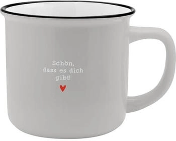 Sheepworld XL-Becher in Emailleoptik "Schön dass es dich gibt" aus Porzellan (74174)