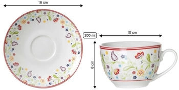 Ritzenhoff & Breker SHANTI Kaffeetasse mit Untertasse 220 ml