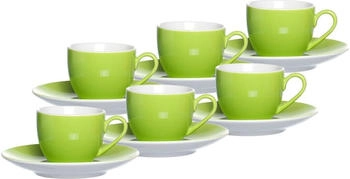 Ritzenhoff & Breker DOPPIO Espressotasse mit Untertasse 80 ml 6er Set grün