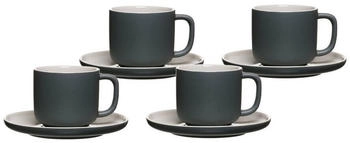 Ritzenhoff & Breker JASPER Kaffeetasse mit Untertasse 240 ml 4er Set grau