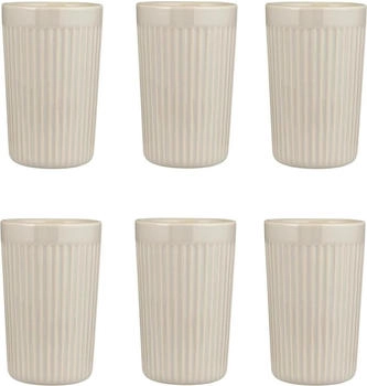 IB Laursen 6er Set Cafe Latte Becher Mynte Latte Creme für 375ml Steingut
