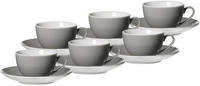 KAFFEETASSEN MIT UNTERTASSEN Doppio Grau 200 ml 6er Set